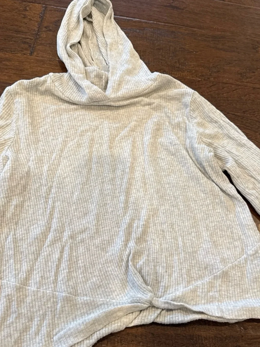 Old Navy Light Gray Ribbed Hoodie & Joggers Set